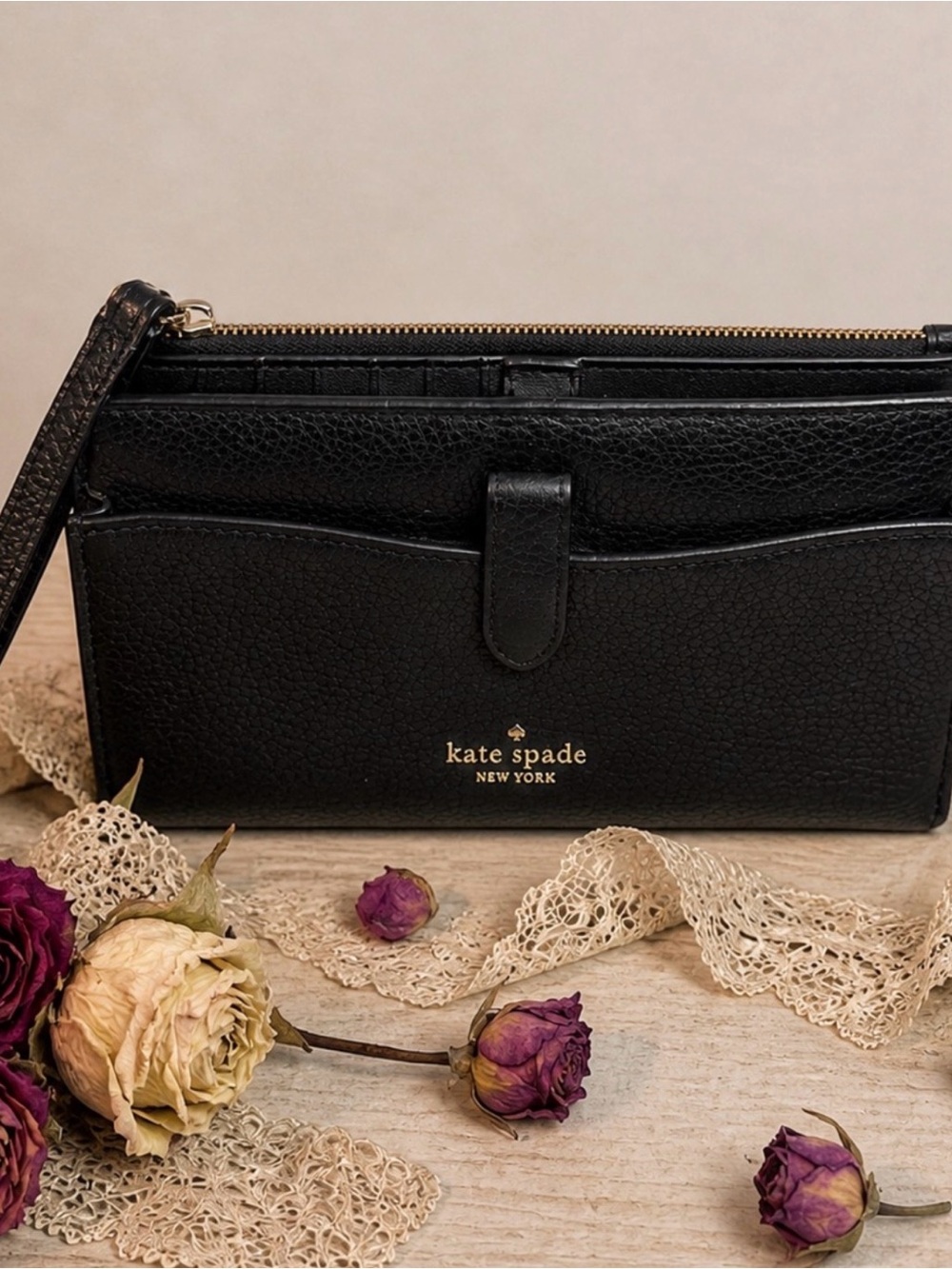 kate spade Black Pebbled Leather Wristlet - Picture 3 of 6